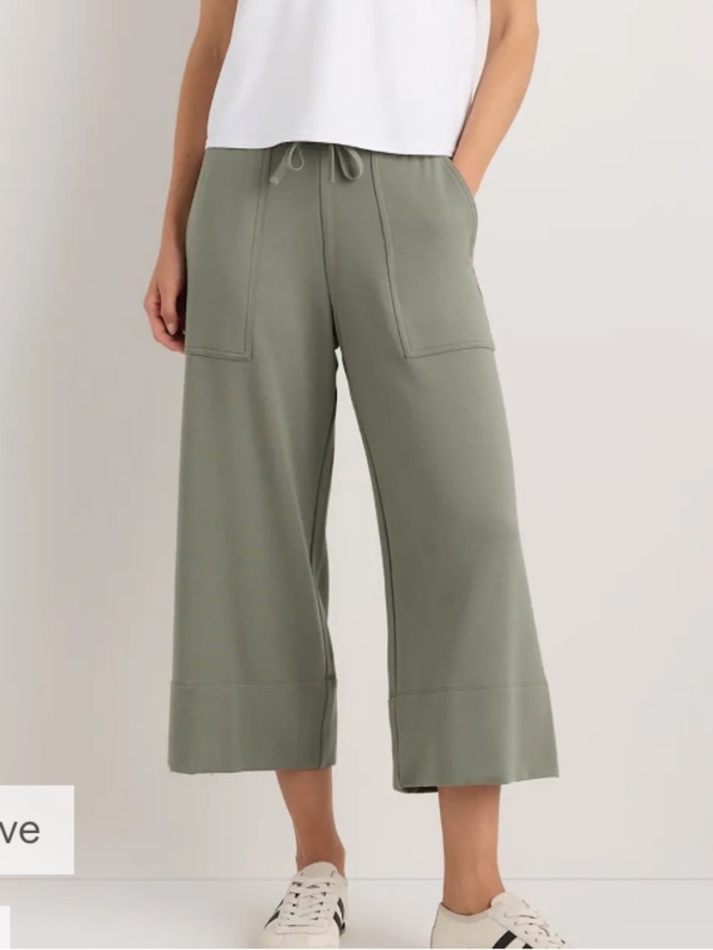 NWT QUINCE SuperSoft fleece cropped wide leg pant